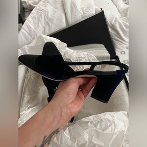Brand new Chanel Velvet Sling Shoes (UNDER RETAIL )